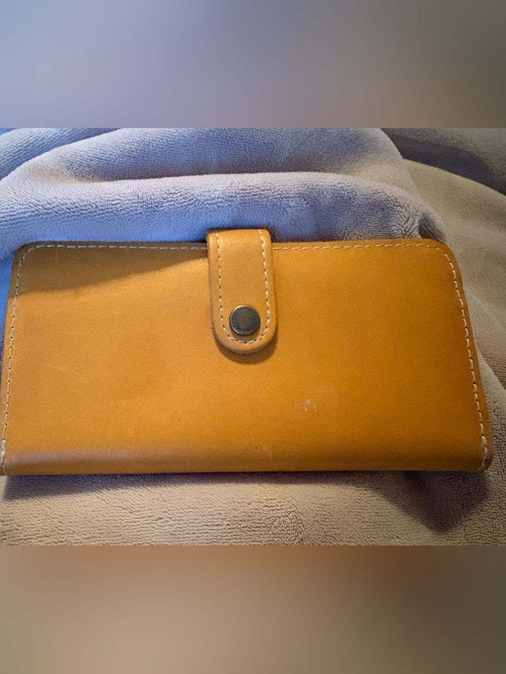 Portland Leather warm honey Wallet with Snap Closure